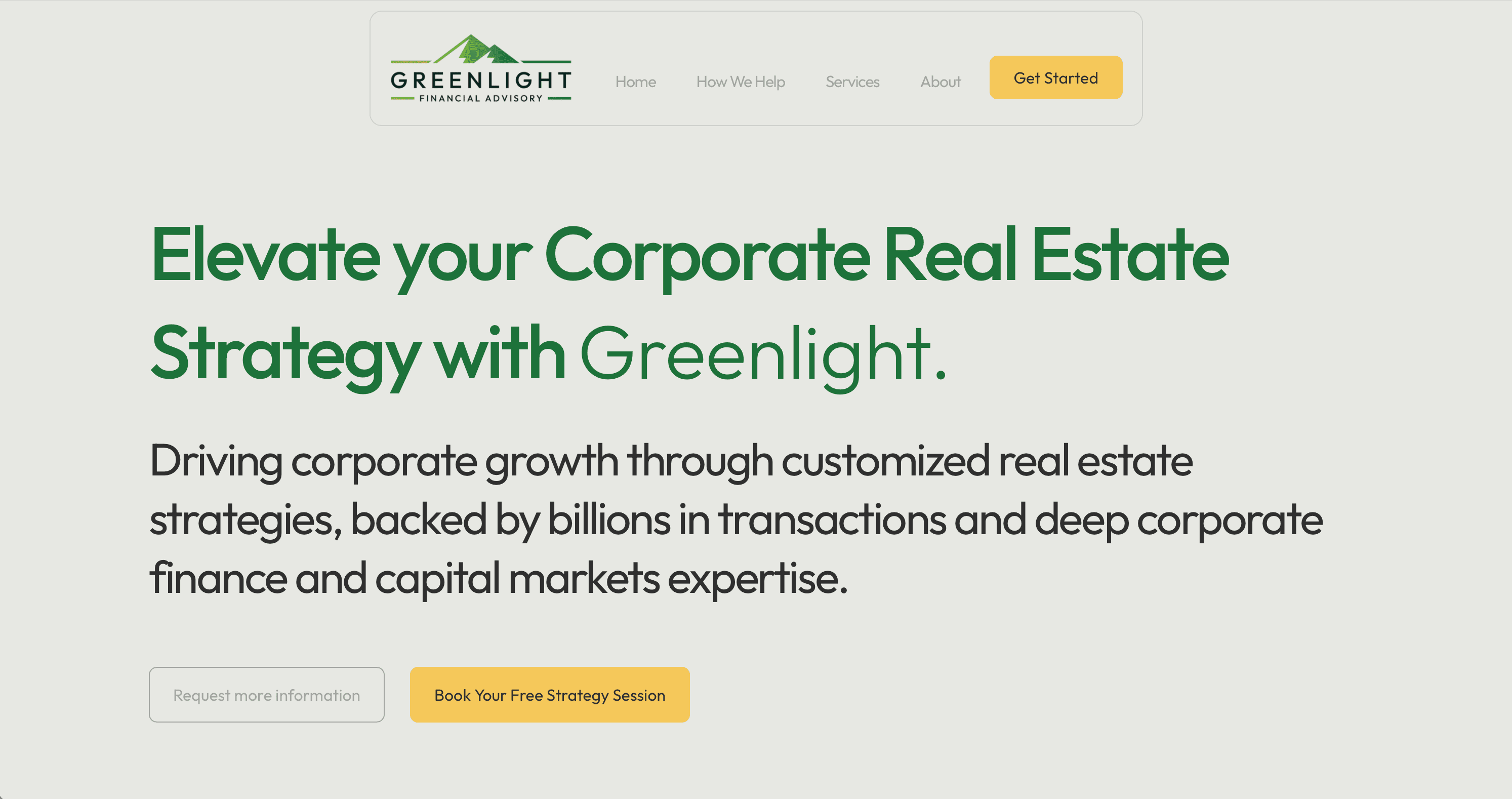 Greenlight Financial Advisory website